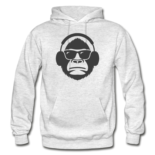 Monkey Headphones Hoodie - light heather gray