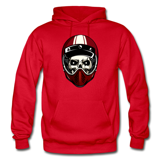 Racer Helmet Skull Hoodie - red