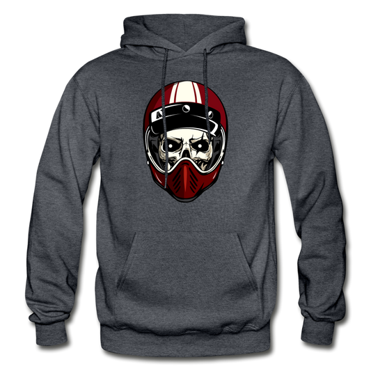 Racer Helmet Skull Hoodie - charcoal gray
