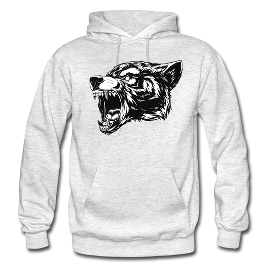 Growling Bear Hoodie - light heather gray