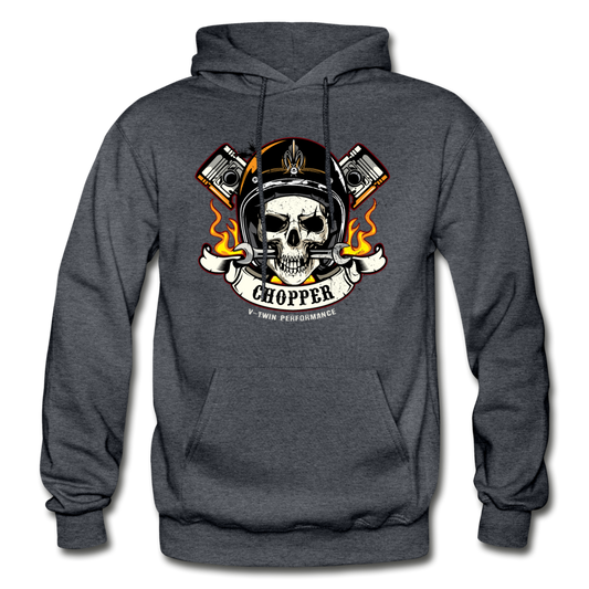 Chopper Skull Hoodie - charcoal gray