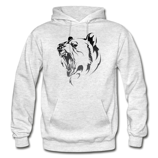Growling Bear Hoodie - light heather gray