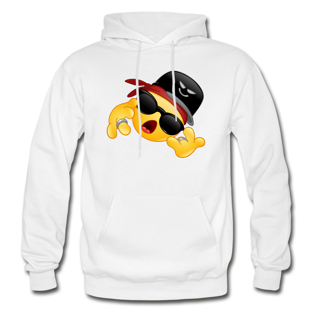 Cool Hip Hop Emoji Hoodie - white