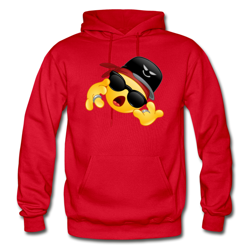 Cool Hip Hop Emoji Hoodie - red