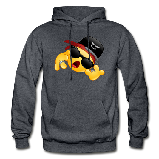 Cool Hip Hop Emoji Hoodie - charcoal gray