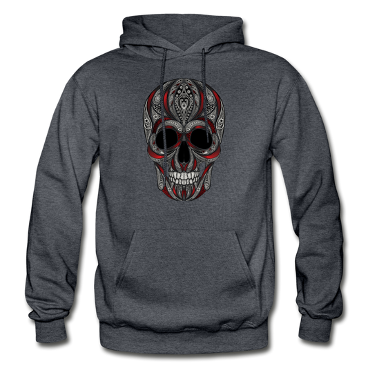 Dark Sugar Skull Hoodie - charcoal gray