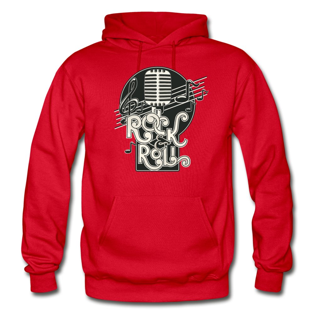 Rock & Roll Retro Microphone Hoodie - red