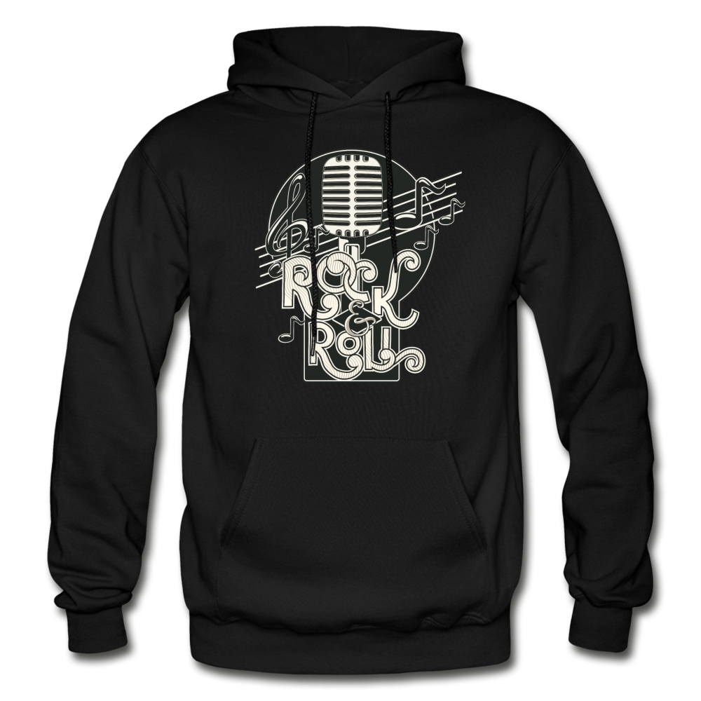 Rock & Roll Retro Microphone Hoodie - black