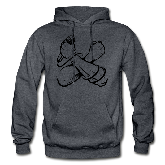 Hip Hop Power Microphone Hoodie - charcoal gray