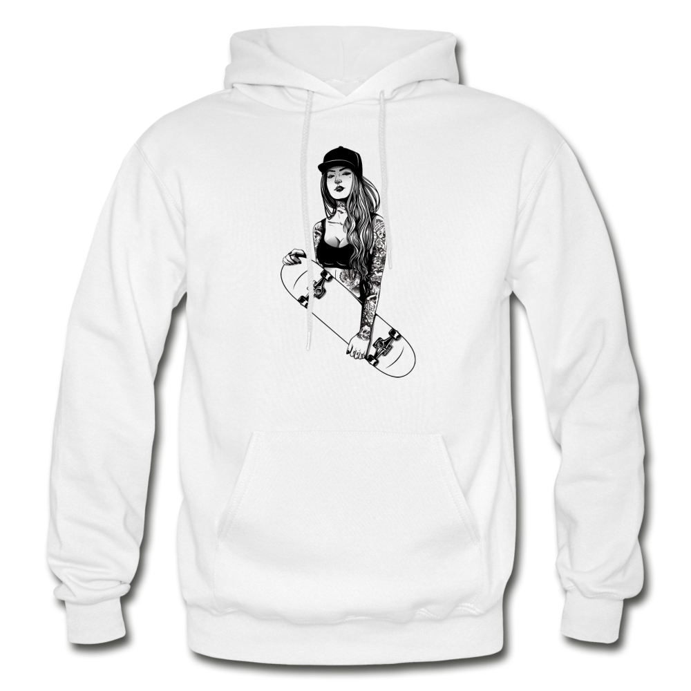 Skater Girl Hoodie - white