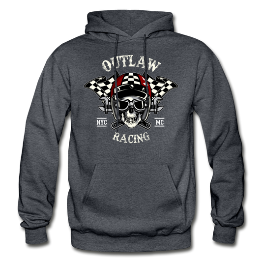 Outlay Racing Skull Hoodie - charcoal gray