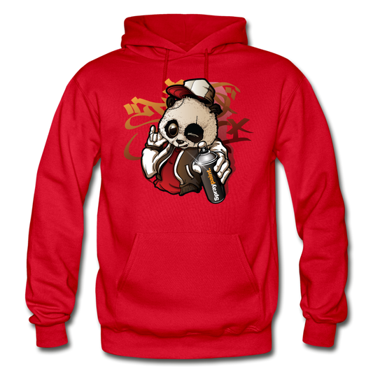 Hip Hop Panda Graffiti Artist Hoodie - red