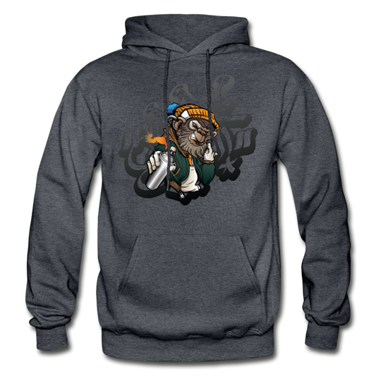 Hip Hop Gorilla Graffiti Artist Hoodie - charcoal gray