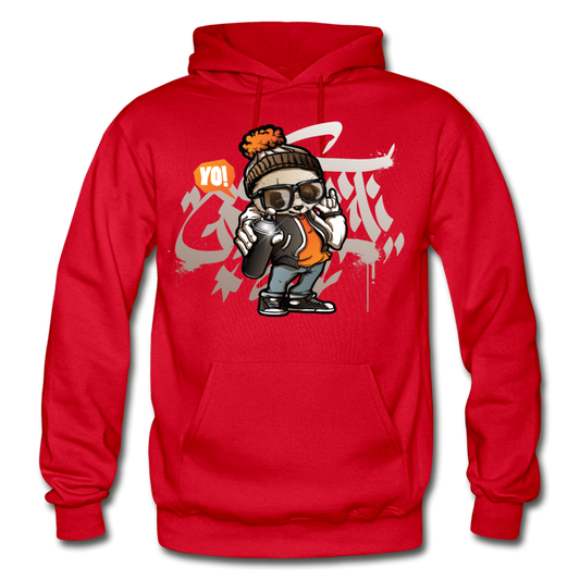 Hip Hop Panda Graffiti Artist Hoodie - red