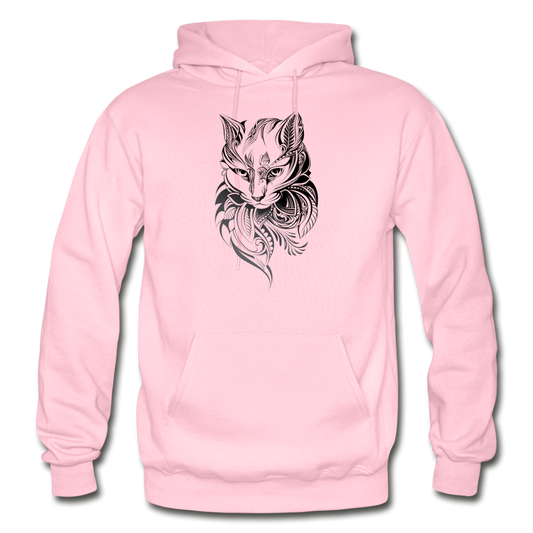 Tribal Maori Cat Hoodie - light pink