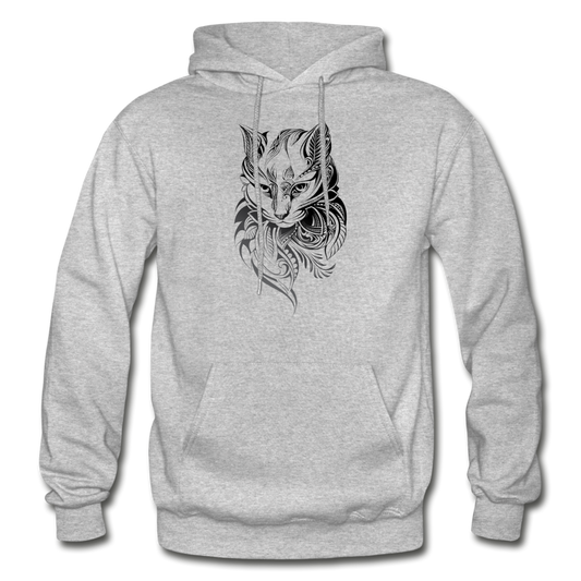 Tribal Maori Cat Hoodie - heather gray