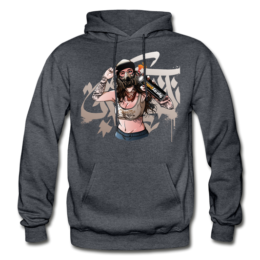 Graffiti Artist Girl Hoodie - charcoal gray