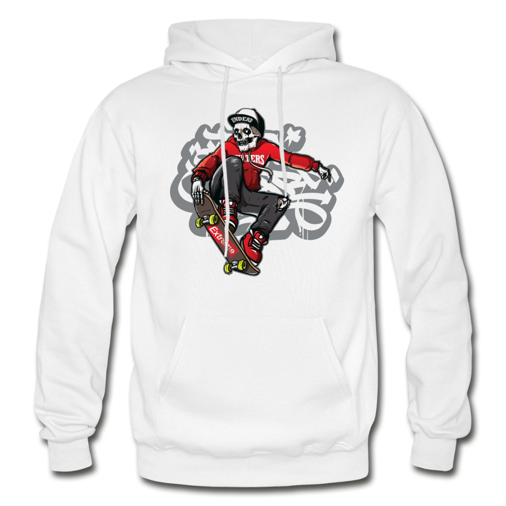 Skater Skeleton Hoodie - white