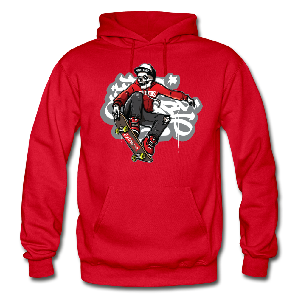 Skater Skeleton Hoodie - red