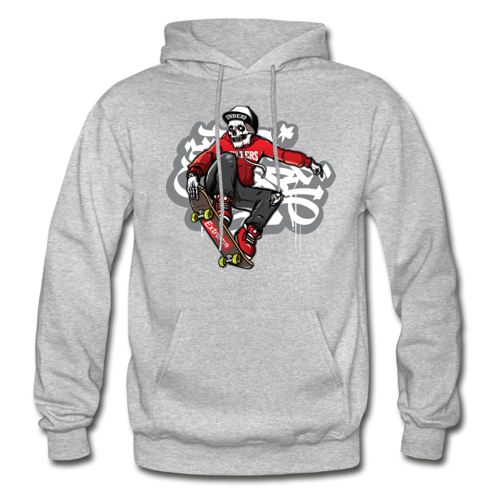 Skater Skeleton Hoodie - heather gray