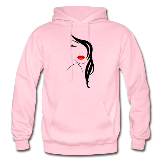 Girl Face Hoodie - light pink