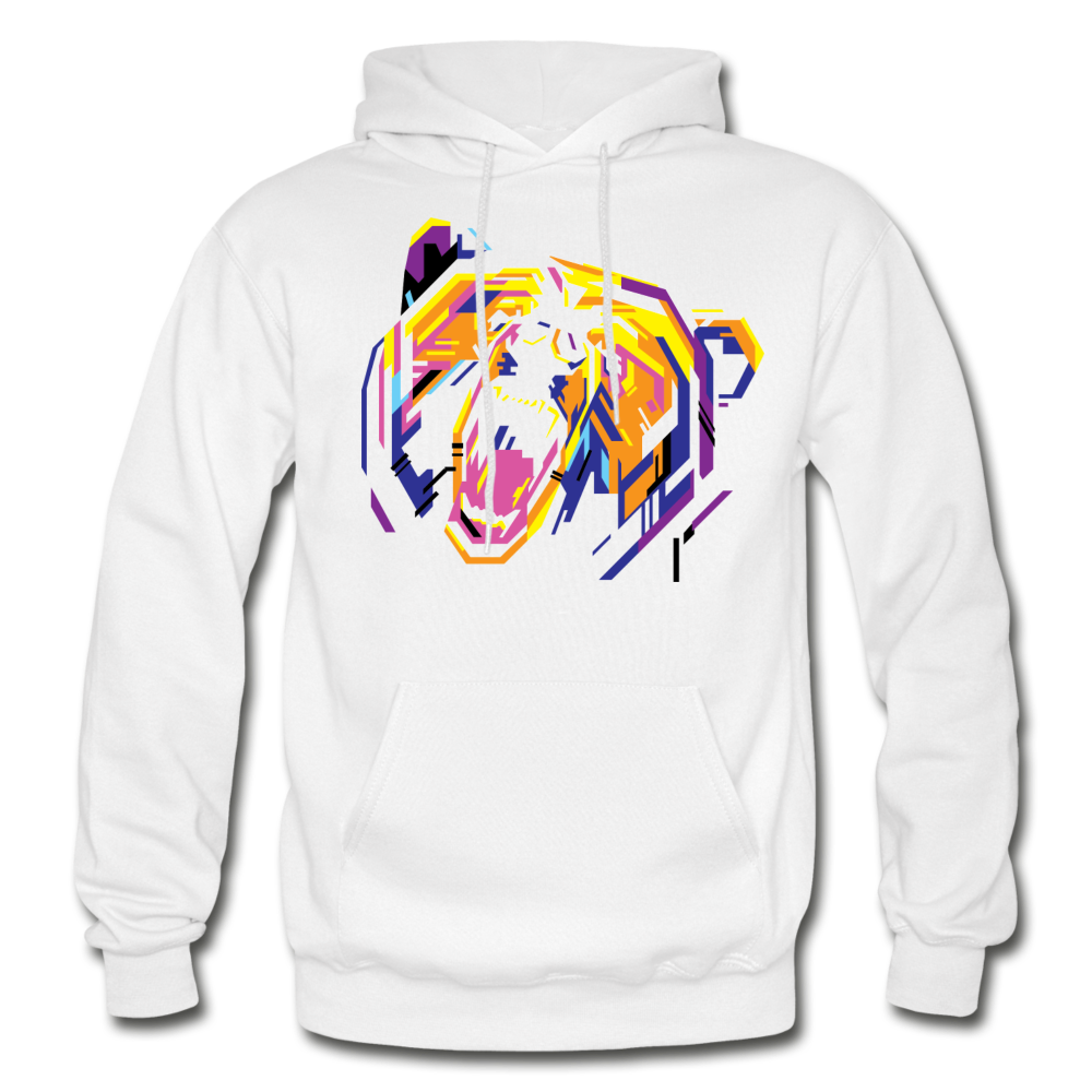Colorful Abstract Bear Hoodie - white