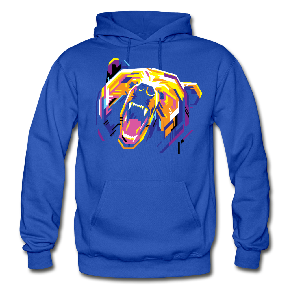 Colorful Abstract Bear Hoodie - royal blue