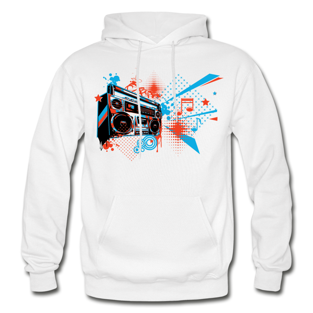 Abstract Boombox Hoodie - white