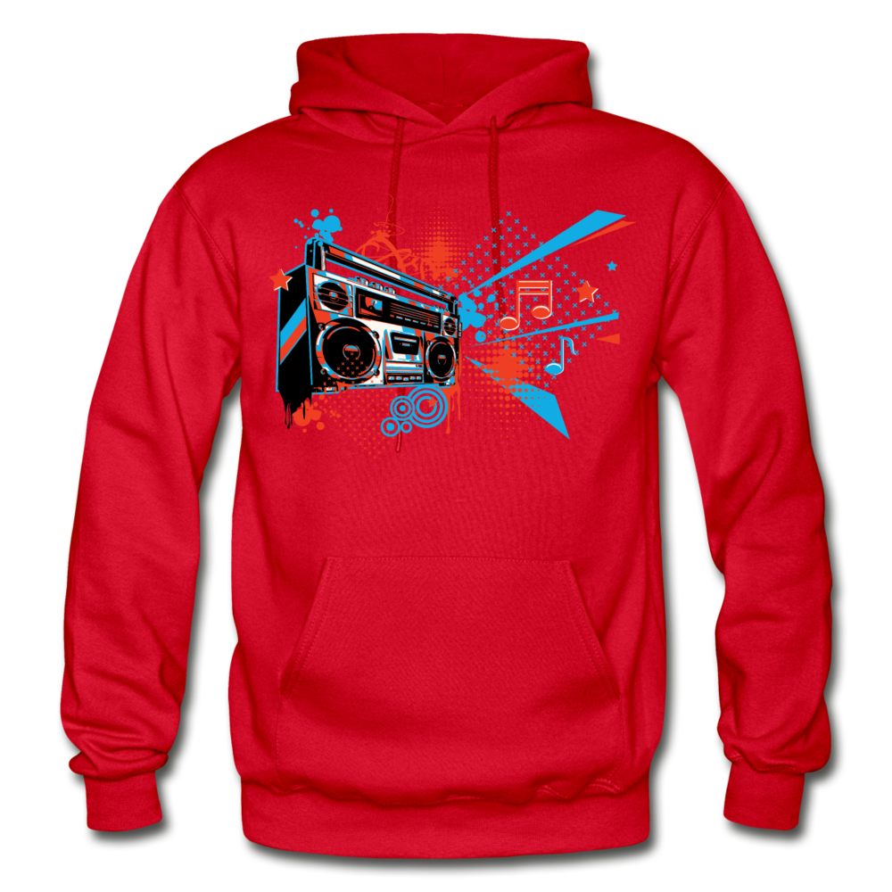 Abstract Boombox Hoodie - red
