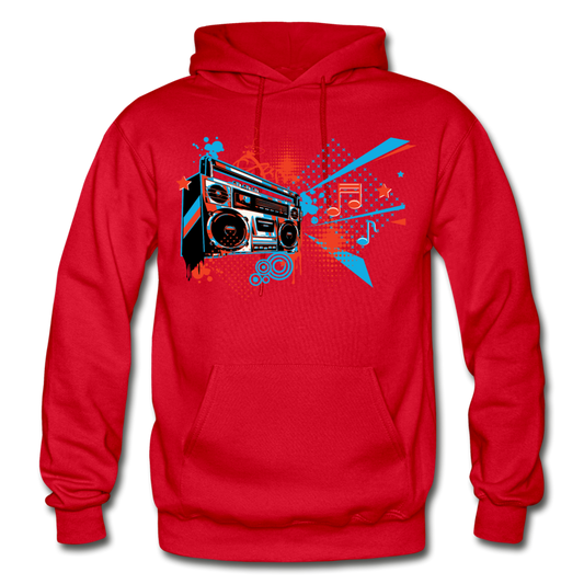 Abstract Boombox Hoodie - red