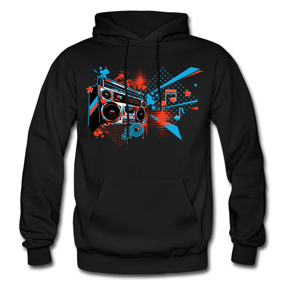 Abstract Boombox Hoodie - black
