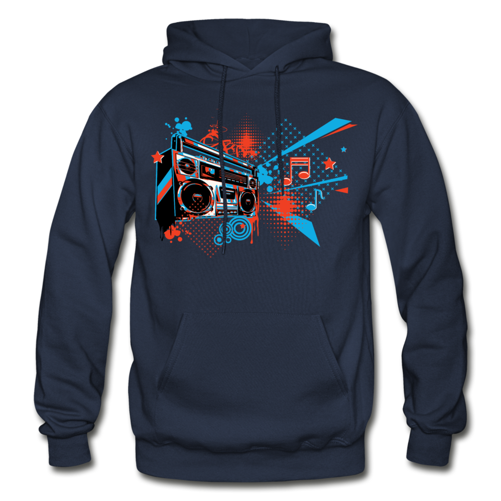 Abstract Boombox Hoodie - navy