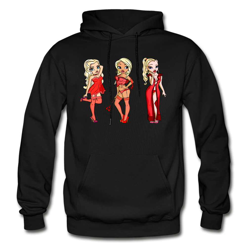 Hot Cartoon Girls Hoodie - black