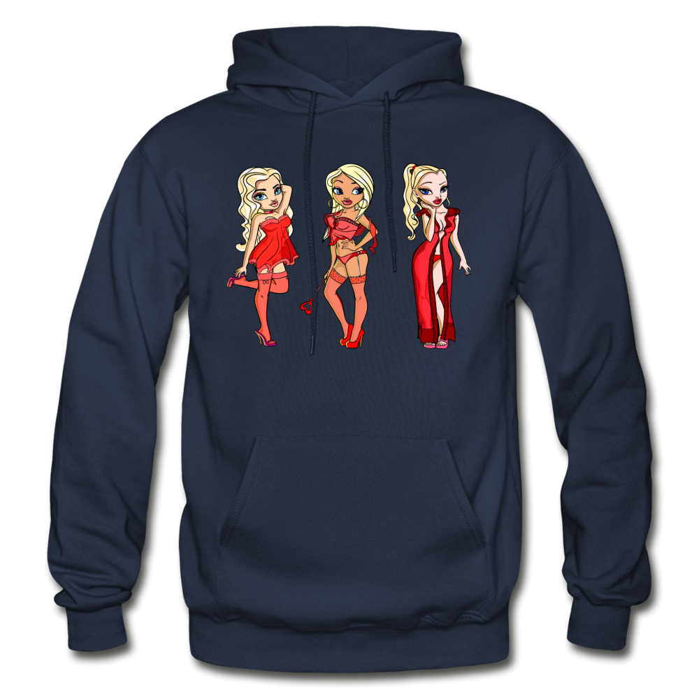 Hot Cartoon Girls Hoodie - navy