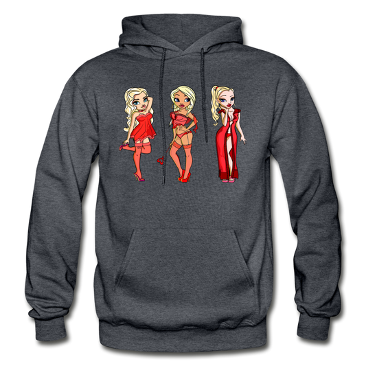 Hot Cartoon Girls Hoodie - charcoal gray