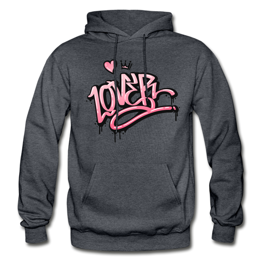 Lover Graffiti Hoodie - charcoal gray
