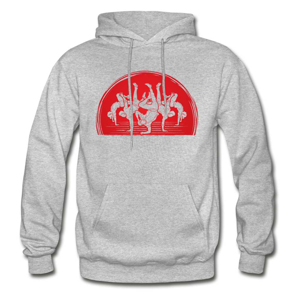B-boy Dancers Red Sun Hoodie - heather gray