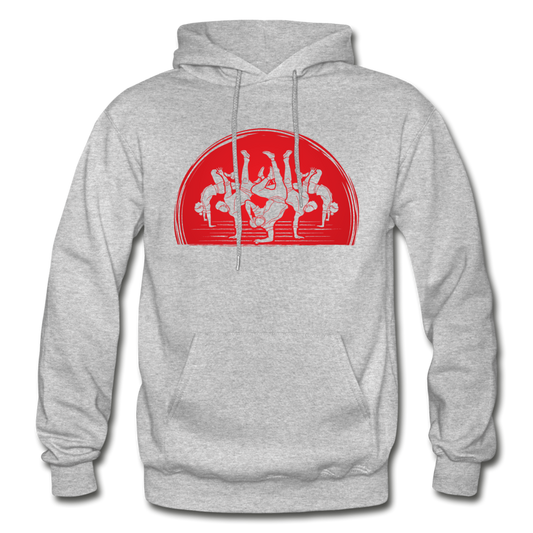 B-boy Dancers Red Sun Hoodie - heather gray