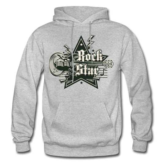 Rockstar Retro Guitar Hoodie - heather gray