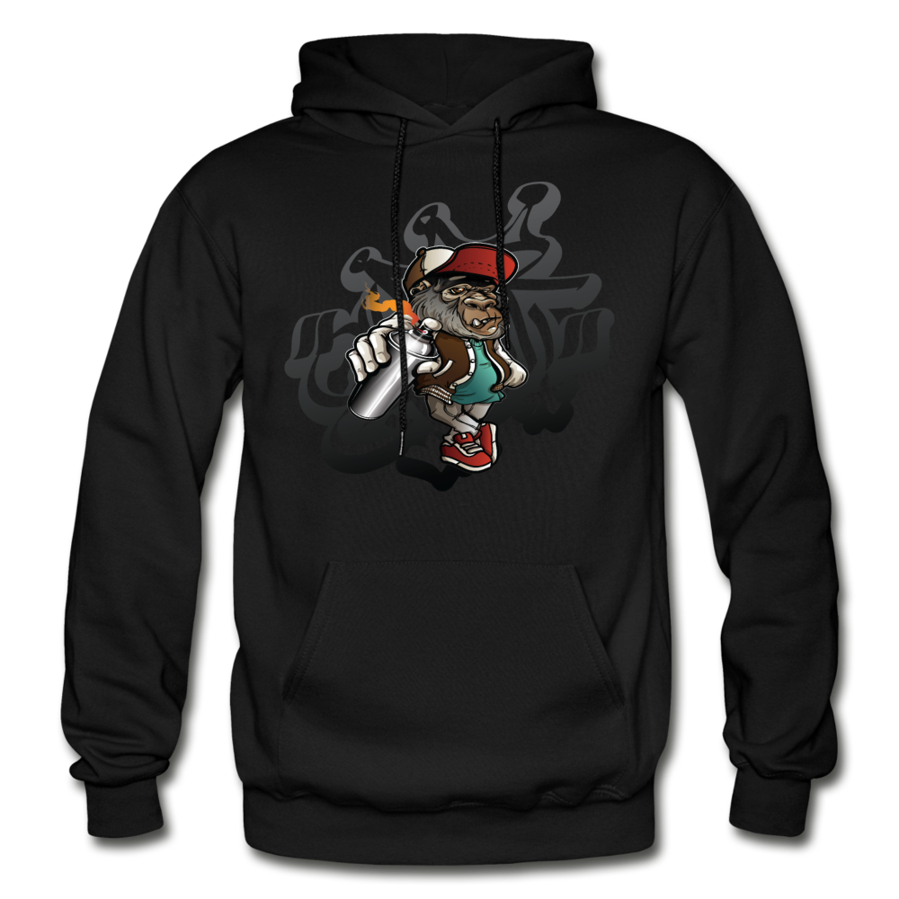 Hip Hop Gorilla Graffiti Artist Hoodie - black
