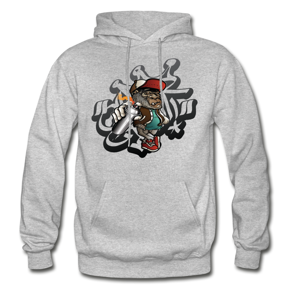 Hip Hop Gorilla Graffiti Artist Hoodie - heather gray