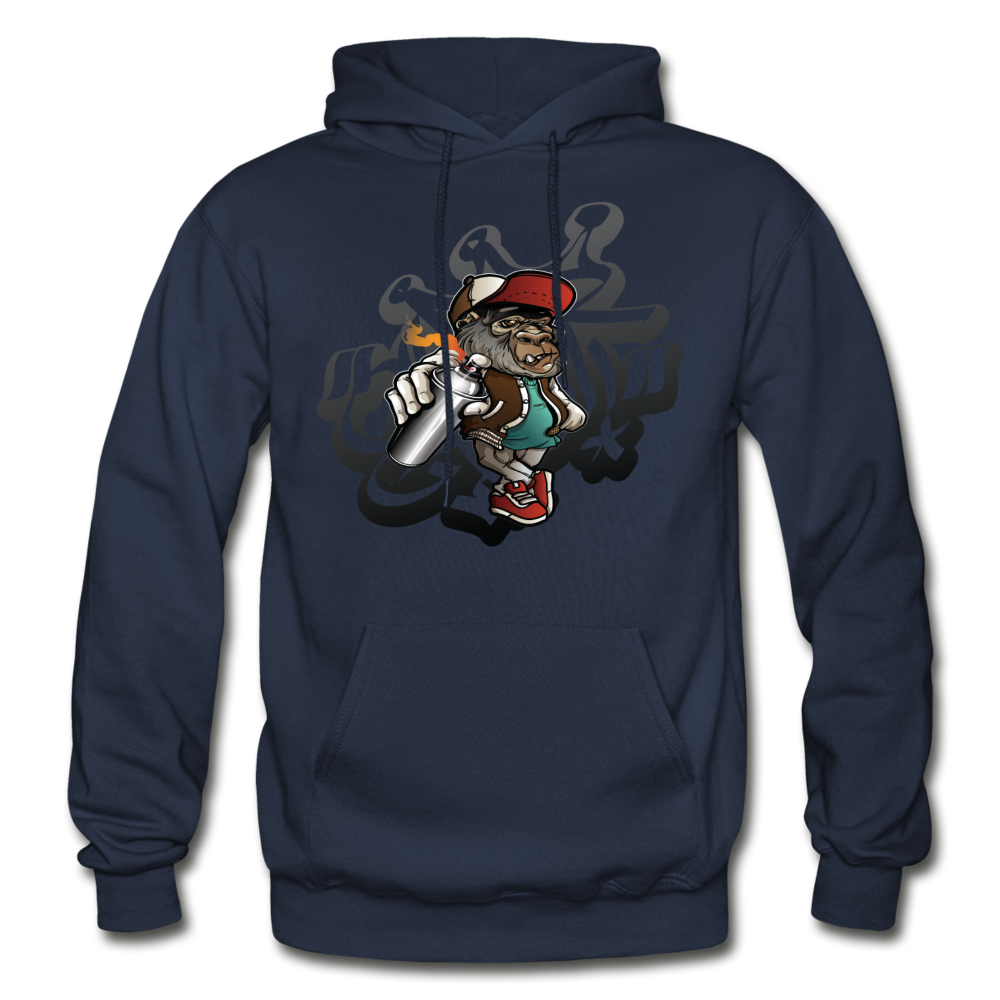 Hip Hop Gorilla Graffiti Artist Hoodie - navy