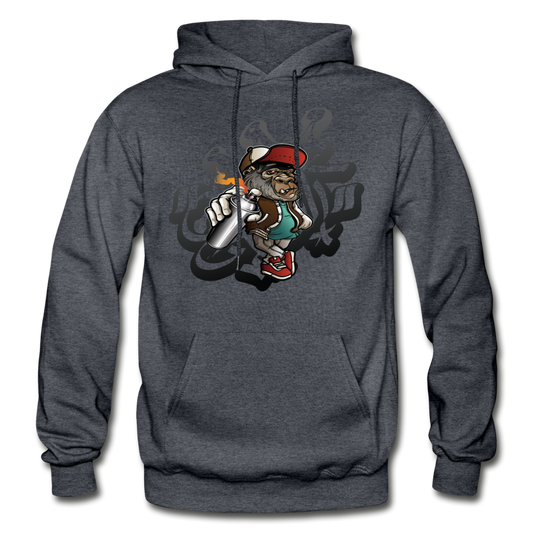 Hip Hop Gorilla Graffiti Artist Hoodie - charcoal gray