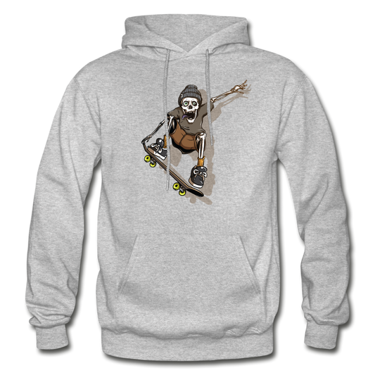 Skeleton Skater Hoodie - heather gray
