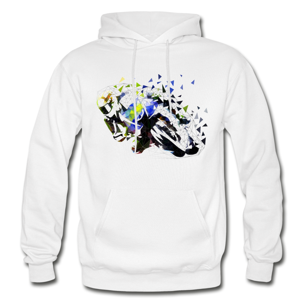 Abstract Motorcycle Bike Hoodie - white