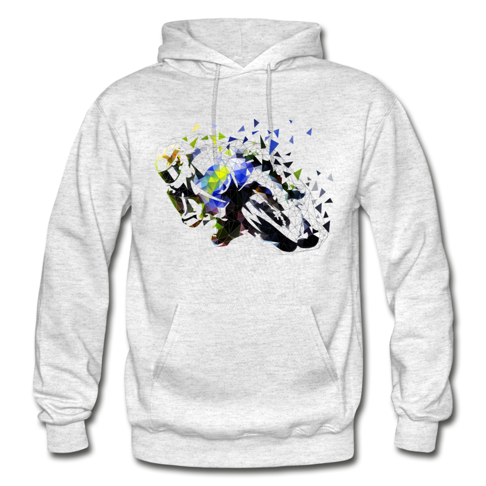 Abstract Motorcycle Bike Hoodie - light heather gray