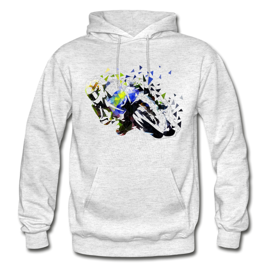 Abstract Motorcycle Bike Hoodie - light heather gray