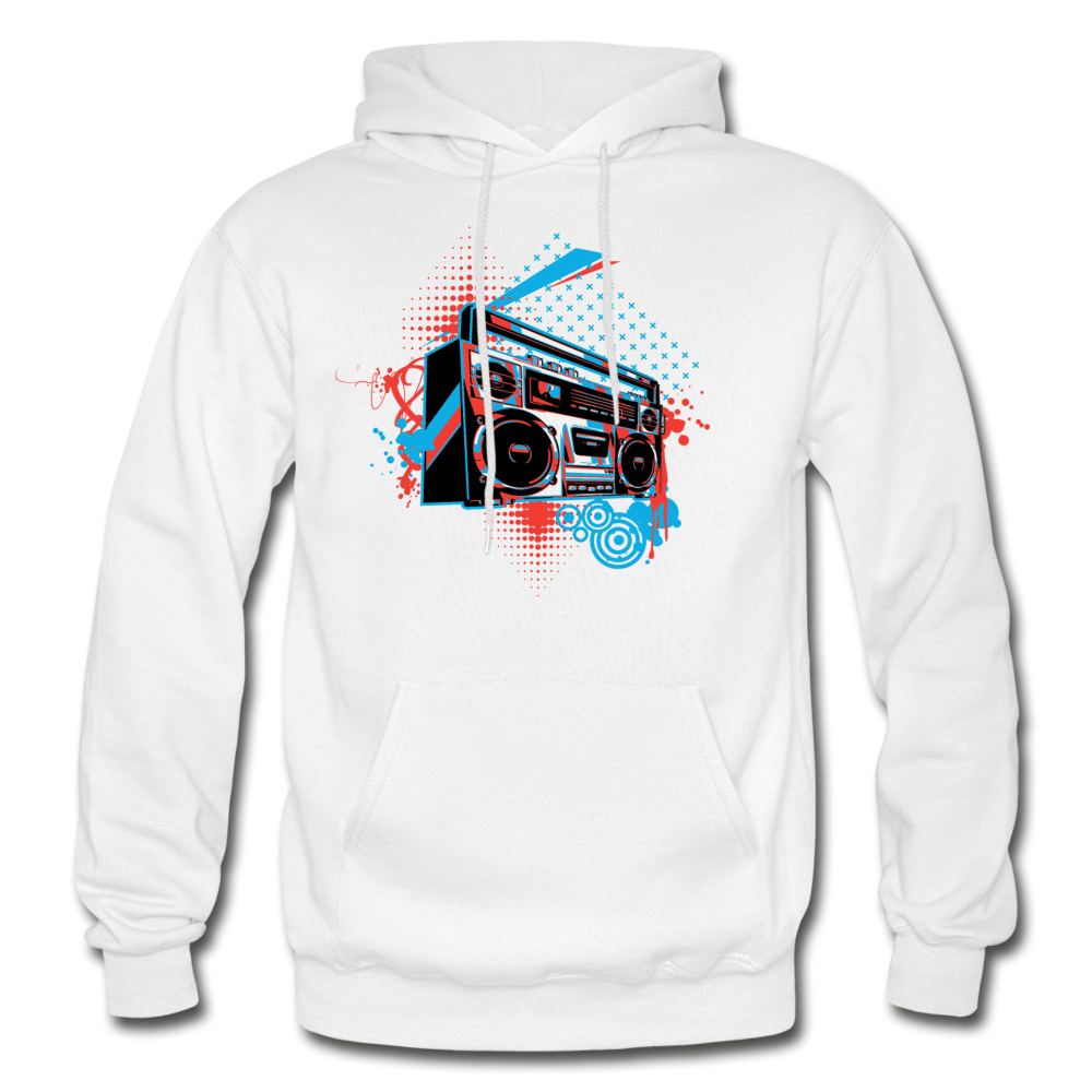 Abstract boombox Hoodie - white