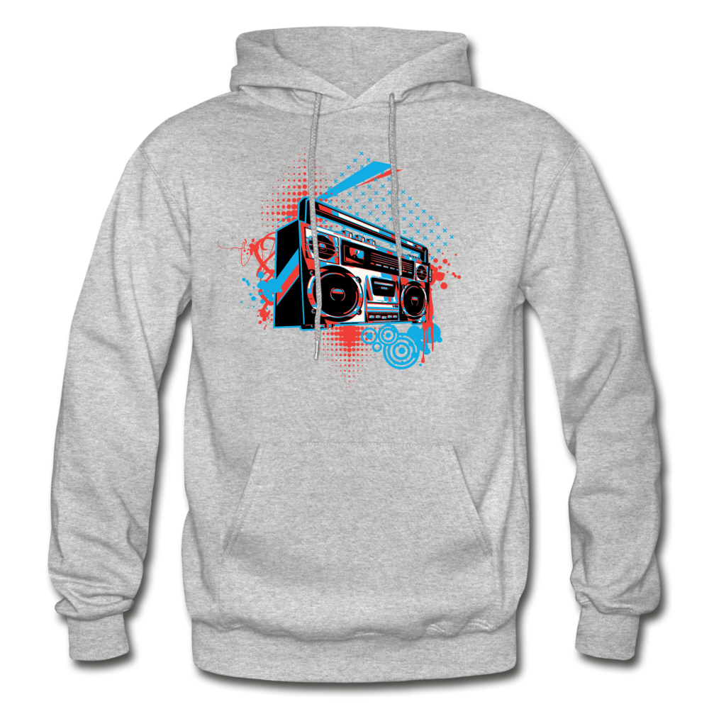 Abstract boombox Hoodie - heather gray