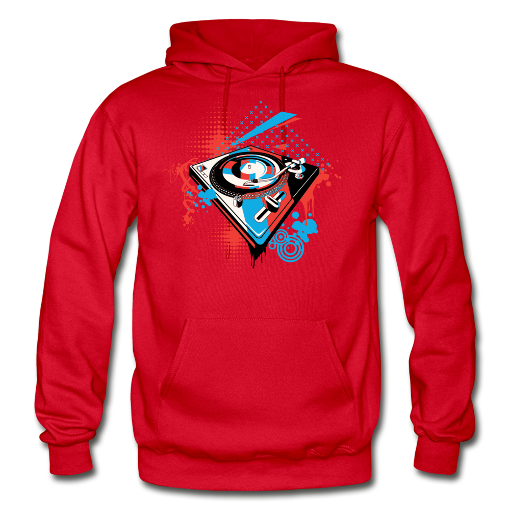 Abstract Turntable Hoodie - red